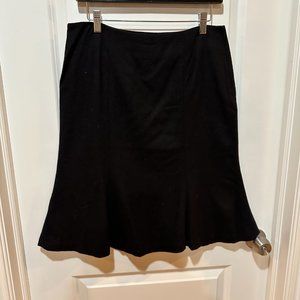 GapStretch Black Fit and Flare Wool Skirt, Size 8